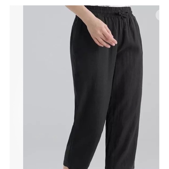 Linen Blend Wide Leg Cropped Pants Size Large - Picture 8 of 10